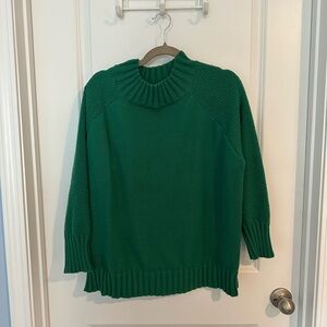 SHEIN Green Cowl Neck Sweater with Ribbed Detail
